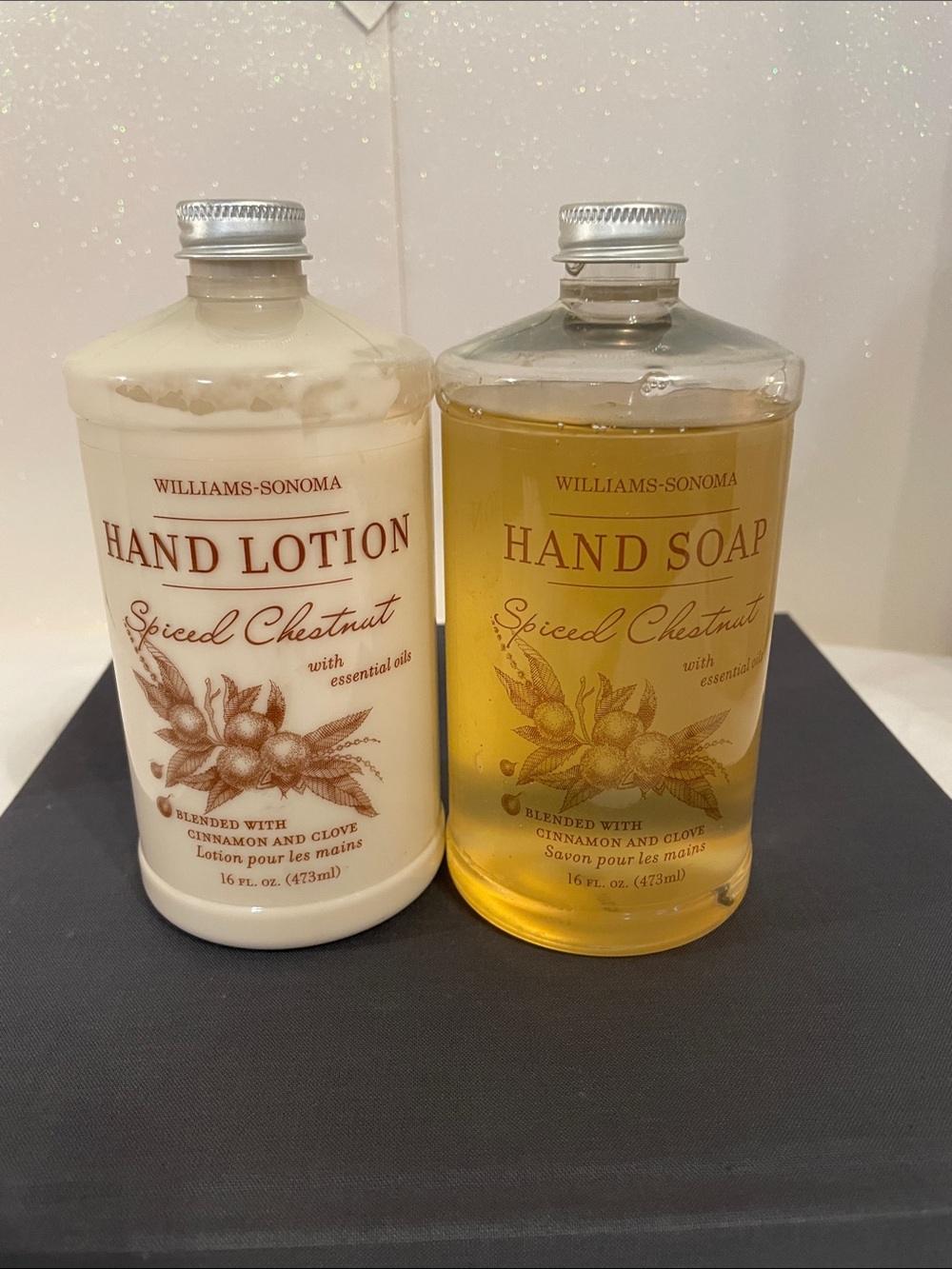 Williams Sonoma Spiced Chestnut Hand Lotion & Hand Soap — Cream & Gold